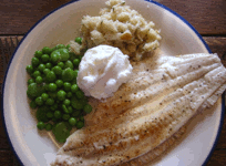 plaice served with mashedceleriac